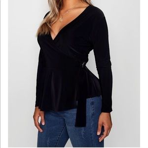 Boohoo Slinky Wrap Top